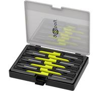goobay Set di cacciaviti di precisione, 7 pezzi, magnetici ed ergonomici; strumenti meccanici di precisione per elettronica, orologiai e modellismo, acciaio al cromo vanadio, con scatola di