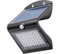 goobay Lampada da parete solare a LED con sensore di movimento 4W IP65 bianco neutro 4000K con batteria ricaricabile - sensore PIR 2 modalità di illuminazione 500LM nero 77429