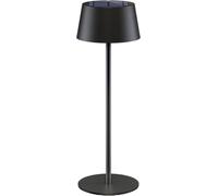 goobay Lampada da tavolo a LED a energia solare/dimmerabile, con controllo touch/lampada da tavolo a LED senza fili, per interni ed esterni, IP44, 150 lm e 3000 K, bianco caldo, USB-C, nero / 72026