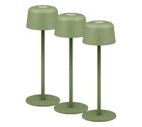 goobay Lampada da tavolo a LED ricaricabile 25 cm, 3 livelli di luminosità, comando touch, 150 lm, 3000 K, bianco caldo, autonomia fino a 12 ore, IP44, cavo di ricarica USB-C incluso - verde, 77677