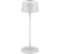 goobay Lampada da tavolo a LED ricaricabile 25 cm, 3 livelli di luminosità, comando touch, 150 lm, 3000 K, bianco caldo, autonomia fino a 12 ore, IP44, cavo di ricarica USB-C incluso - bianco, 77676