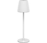goobay lampada da tavolo LED wireless, dimmerabile, comando touch, 170 lm, bianco caldo 3000 K, batteria fino a 20 ore, protezione dagli spruzzi d'acqua IP44, alloggiamento in metallo - bianco, 77672