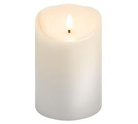 goobay LED Candele di cera reale Bianco 10x15 cm Con Funzione Timer Stoppino 3D A Batteria Bianco Caldo, Luce di Tè per Decorazioni Eleganti, Illuminazione Sicura ed Elegante 77776