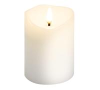 goobay LED Candele di cera reale Bianco 7,5x10cm Con Funzione Timer 3D-Spicco a Batteria Bianco Caldo, Tealight per Decorazioni Eleganti, Illuminazione Sicura ed Elegante 77774