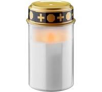 goobay Luce funeraria a LED con batteria, candele per esterni, cimitero, luce eterna, luce tombale, bianco, funzionamento a batteria, 2 batterie AA Mignon (non incluse), 77771