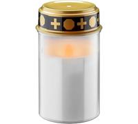 goobay Luce funeraria a LED con timer/funzionamento a batteria/candele a LED, per esterni, cimitero, luce eterna/lampada tomba/bianca, batteria 2 x C/LR14 (non inclusa nella confezione), 74367