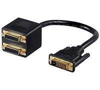 Goobay MMK ADAP 24+1 DVI-D > 2x DVI-D 2x DVI F Black cable interface/gender adapter - Cable Interface/Gender Adapters (DVI-D, 2x DVI F, Black)