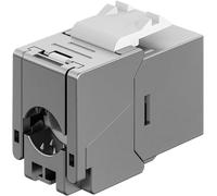 goobay Modulo Keystone RJ45 Cat 6A STP - Design sottile e corto, montaggio senza attrezzi, 10 Gbit/s, PoE+, schermato, extra corto (29 mm), ideale per patch panel e presa di rete 77942