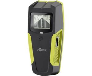 goobay Multidetector per legno, metallo e linee elettriche, 3 in 1, con display LCD, allarme audio e calibrazione automatica, scanner da parete per cartongesso, soffitto e pavimento - 77833