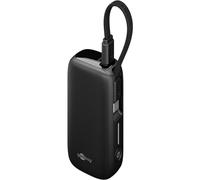 goobay Power Bank 5.000 mAh con cavo USB-C integrato 13 cm - Quick Charge/Power Delivery - per Samsung, Xiaomi, Lenovo, Huawei, Apple iPhone o iPad/76250