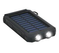 Goobay Powerbank Outdoor Energia Solare 8000 mAh con Torcia IP45 2xUSB Nero