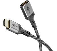 goobay Prolunga HDMI 8K@60Hz e 4K 120Hz, connettore maschio prolungato su presa con Ethernet, cavo di prolunga compatibile con UHD eARC, HDR per TV Stick, televisori, console di gioco, 1m, 79104