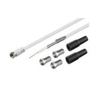 goobay RF-kabel Dobbelt afskÃ¦rmet koaksial 30m Hvid Hvid NEW