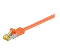 Goobay 91651 RJ45 Cavo Patch CAT 6A S/FTP (PiMF) con Cavo Grezzo CAT 7, Arancione, 15m Lunghezza