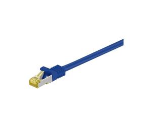 goobay RJ45 Link Cable, S/FTP (PiMF), with CAT 7 Bulk Cable, Blue, 5 m Length