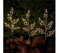 Goobay Set di 3 Alberi Luminosi con 75 LED Bianco Caldo IP44