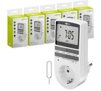 goobay - Set di 5 timer digitale con 16 programmi - Timer con modalità casuale per protezione anti-intrusione - Presa timer inclusa 100 giorni batteria back-up - 3680 W - 230 V (AC) - 16 A - 74218