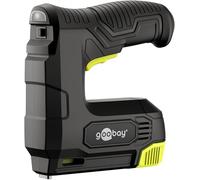 goobay Set di batterie elettriche 2 in 1 con batteria 4 V con graffette o chiodi, 30 graffette al minuto, per tappezzeria, lavori di legno o ristrutturazione, cavo di ricarica incluso 77819