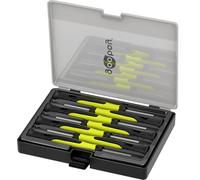 goobay Set di cacciaviti di precisione, 7 pezzi, magnetici ed ergonomici; strumenti meccanici di precisione per elettronica, orologiai e modellismo, acciaio al cromo vanadio, con scatola di