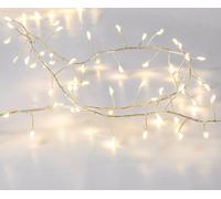 Goobay Stringa di 50 Luci LED a Grappolo di Filo d'argento Bianco Caldo IP44