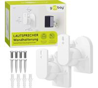 goobay Supporto per altoparlante da parete universale per altoparlante (3,5 kg), inclinazione di 20° e rotazione di 70°, facile installazione, orientamento senza attrezzi, bianco 78762 (bianco)