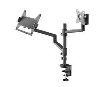 goobay Deluxe - Supporto per monitor da 17 a 32" Plus un computer portatile, max. 8 kg, VESA 75/100 mm, nero 74417