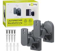 goobay Supporto universale per altoparlante da parete per altoparlante (3,5 kg), inclinazione a 20° e rotazione a 70°, facile installazione, orientamento senza attrezzi, bianco 78762 (nero)
