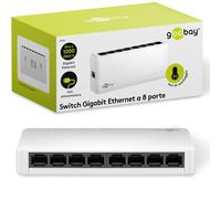 goobay Switch di rete Ethernet 64564 Gigabit a 8 porte, switch LAN con max. 1000