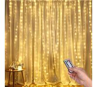 goobay 57942 300 luci LED con telecomando - Funzione timer - 8 modalità di illuminazione - Dimmer e trasformatore esterno 31 V - Bianco caldo (3000 K) - IP44