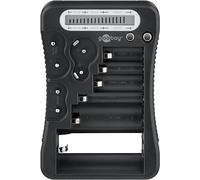 goobay 72511 - Tester digitale per batterie, batteria e batterie a bottone/LCD batteria/tester batteria e batteria AA, AAA, 9 V, C, D, CR2032