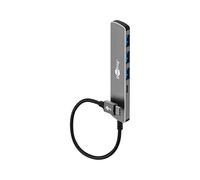 goobay USB C 3.2 - USB A 3.2 / USB C maschio a 1 x USB-C/3 x USB-A, hub compatto per laptop, tablet, smartphone, velocità dati SuperSpeed fino a 5 Gbps, compatibile con Windows/Linux/macOS, 79158