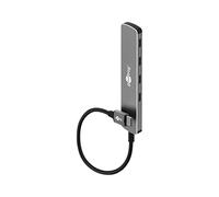 goobay USB C 3.2 - USB A 3.2 / USB C maschio a 4 x USB-C, hub compatto per laptop, tablet, smartphone, velocità dati SuperSpeed fino a 5 Gbps, compatibile con Windows/Linux/macOS, 79160