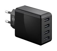 GOOBAY 44953 - Caricabatterie USB, 5 V, 2 A, 4 vie, nero