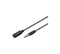 Goobay 62479 Prolunga Audio e Cuffie AUX, 4 Pin da 3.5mm Slim, CU, Nero, 2m Lunghezza del Cavo