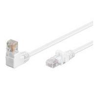 Goobay Wentronic - Cavo di rete - RJ -45 (M) a RJ -45 (M) - 5 m - UTP - CAT 5E - Plugnatura 90 sagomata senza gancio - bianco ( NEW