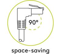 Goobay Wentronic - Cavo patch - RJ -45 (m) angolato fino a RJ -45 (m) solo - 1,0m - 6 mm - SFTP, PIMF - Cat 6 - Contatti a bord NEW