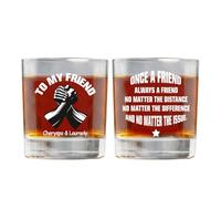 GOOBRRL Bicchiere da whisky personalizzato con nome Once A Friend Always A Friends Bicchiere da whisky Brotherhood Tazza regalo divertente tazza dell'amicizia per uomini, fratelli, migliori amici