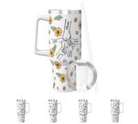 GOOBRRL Bicchiere personalizzato per mamma con manico personalizzato 1-10 nomi per bambini in acciaio inossidabile Tumbler mamma che si tiene per mano Bicchieri da 40 once Tazza da caffè da viaggio
