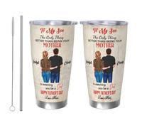 GOOBRRL Bicchiere personalizzato per mio figlio da mamma personalizzato con ritratto di madre e figlio, in acciaio inox, da 590 ml, con scritta "Watching You Be A Dad", per festa del papà, regalo per