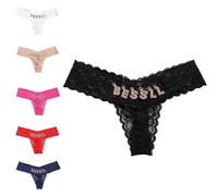 GOOBRRL Perizoma Donna Personalizzato con Nome Lettera Pizzo Biancheria Intima Mutandine Perizoma Sexy Mutandine Donna Mutandine Compleanno San Valentino Perizoma Idee Regalo per lei,Stile 2