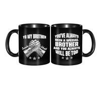 GOOBRRL Tazza da caffè personalizzata con nome personalizzato con scritta You've Always Been A Special Brothers, tazza in ceramica divertente per uomini, amici, fratelli, fratelli, festa del papà