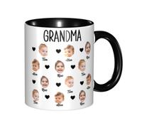 GOOBRRL Tazza da caffè personalizzata con viso di nipote, tazza da caffè con foto per bambini, tazza in ceramica con scritta I Love You Grandma, regalo per la nonna da parte del nipote, festa della