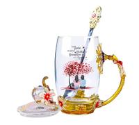 GOOBRRL Tazza da tè personalizzata con ritratto di madre e figlia, tazza da tè in vetro personalizzata per la festa della mamma The Love Between Mother & Daughters is Forever Tazza da tè floreale