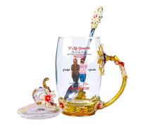 GOOBRRL Tazza da tè personalizzata con ritratto di madre e figlie con nome personalizzato per la festa della mamma tazza da tè floreale per mia figlia tazza da caffè in vetro Watching You Be A Mom