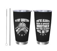 GOOBRRL Tazza da viaggio personalizzata con nome personalizzato per mio fratello, tazza da viaggio da 590 ml, con scritta in lingua inglese You've Always Been A Special Brothers, in acciaio inox