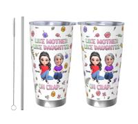 GOOBRRL Tazza da viaggio personalizzata con ritratto di madre e figlie da mamma con nome personalizzato mamma in acciaio inox, 590 ml, tazza da viaggio per la festa della mamma, tazza da caffè regalo