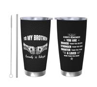 GOOBRRL Tazza da viaggio personalizzata con scritta in inglese Always Remember You are Braver (lingua italiana non garantita), da 590 ml, con nome personalizzato, per uomini, amici, festa del papà