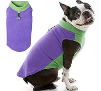 Gooby Gilet in pile semi-elasticizzato per cani, viola, taglia XS, caldo pullover con guinzaglio con anello a D, cappotto invernale per cani, abbigliamento invernale per cani di piccola taglia