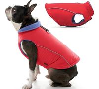 Gooby - Gilet Sportivo per Cani, Rosso, Taglia S, Catarifrangente, con Anello a D, Maglione per Cani di Piccola Taglia, Foderato in Caldo Pile, Chiusura con Gancio e Anello, per Maschi e Femmine