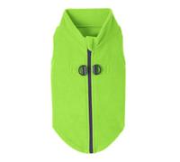 Gooby Maglione per cani in pile con cerniera, colore lime, XL, caldo pullover in pile con guinzaglio a doppio anello a D, maglione invernale per cani di piccola taglia - Abbigliamento per cani di